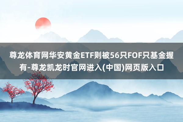 尊龙体育网华安黄金ETF则被56只FOF只基金握有-尊龙凯龙时官网进入(中国)网页版入口