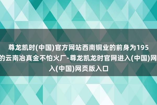 尊龙凯时(中国)官方网站西南铜业的前身为1958年建树的云南冶真金不怕火厂-尊龙凯龙时官网进入(中国)网页版入口